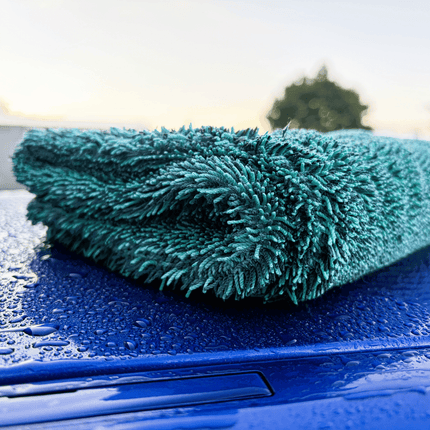 HyperDryer chlupatý sušící ručník na auto, modrozelený, žebrovaný povrch