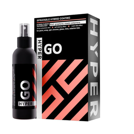 HYPER Go sprej keramická ochrana 200 ml a krabička, černý design s pruhy