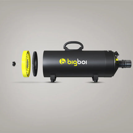 Elektrický vysoušeč BigBoi BlowR Mini+ černý se žlutým nástavcem a hadicí