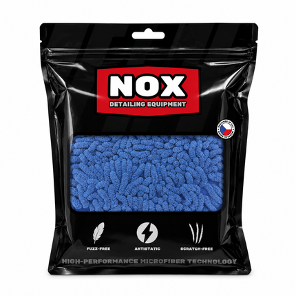 Žinylková mycí rukavice ChenilleWash Blue, modrá žínylka, v balení NOX