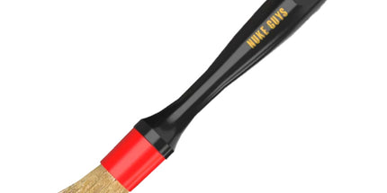 Hrubší exteriérový štětec Nuke Guys RED: černá rukojeť, červená část, hnědé štětiny